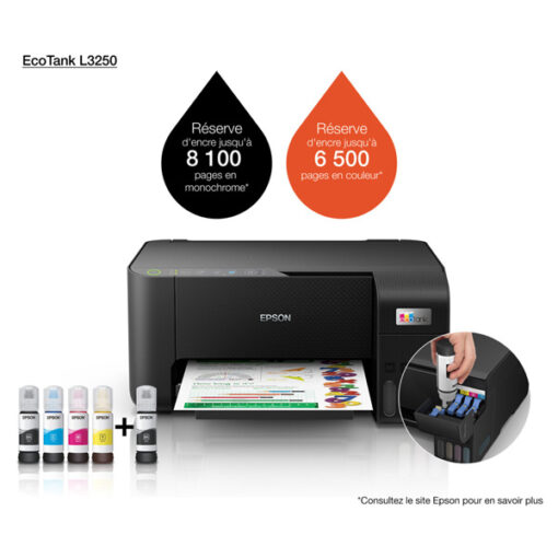 Epson EcoTank L3250 Imprimante multifonction à réservoirs rechargeables (C11CJ67408)