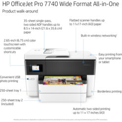 Imprimante A3 Multifonction Jet d’encre HP OfficeJet Pro 7740 (G5J38A)