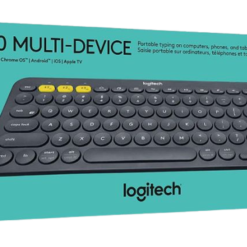 Clavier Bluetooth Logitech K380 Multi-Device - Compatible Windows, Mac, Chrome OS, Android, iPad, iPhone, Apple TV - avec Contrôle Inter-Ordinateurs Flow et Commutation Facile entre Jusqu'à 3 Appareils - Gris Foncé
