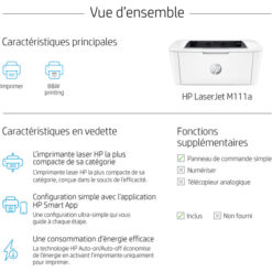 Imprimante Laser Monochrome HP LaserJet M111a (7MD67A)
