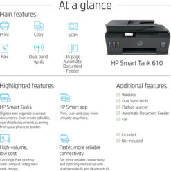 Imprimante multifonction à réservoirs rechargeables HP Smart Tank 615 (Y0F71A)